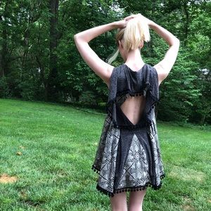 Thakoon Silk Cutout Back Pom Pom Sleeveless Dress